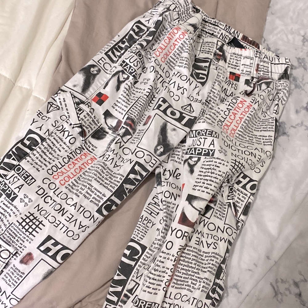 Newspaper print pants!